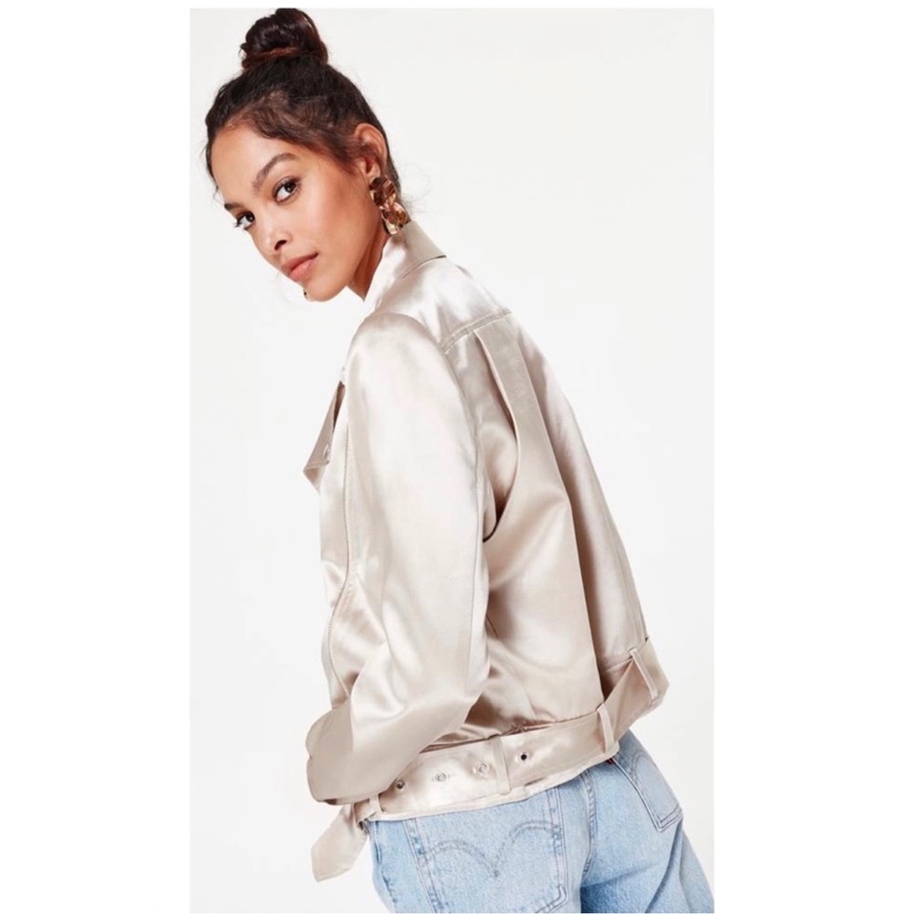 Cami NYC Satin silk moto Jacket M - Picture 4 of 9